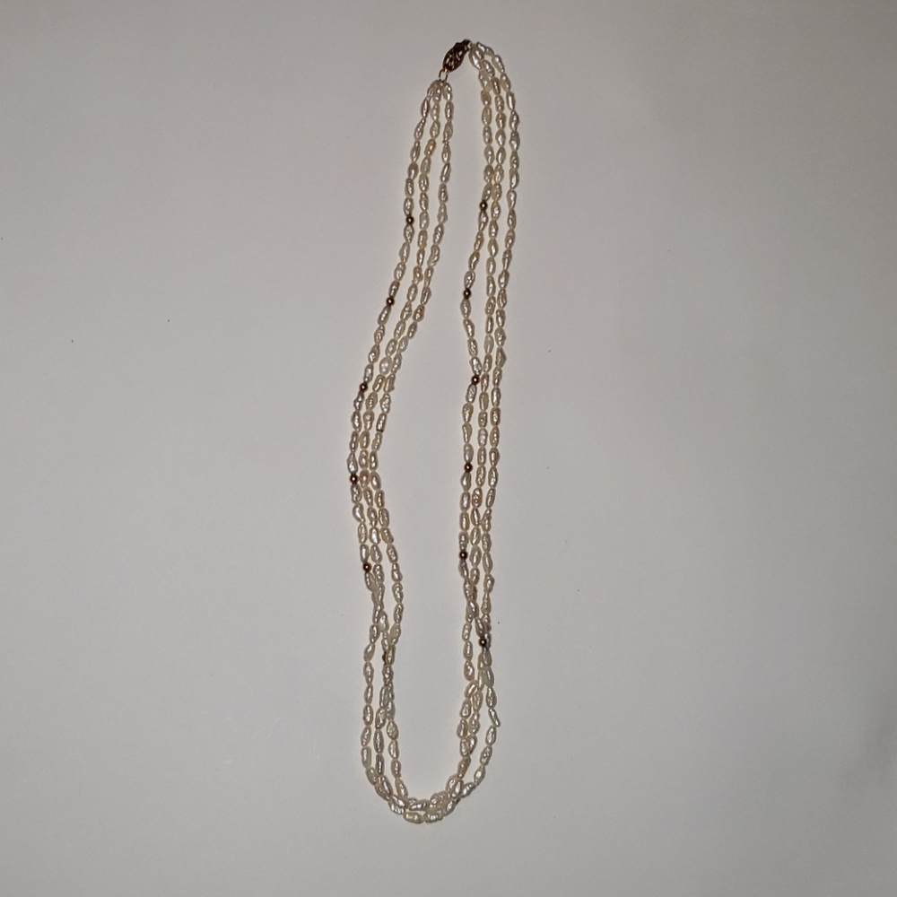 14K Gold  with Pearl's necklace